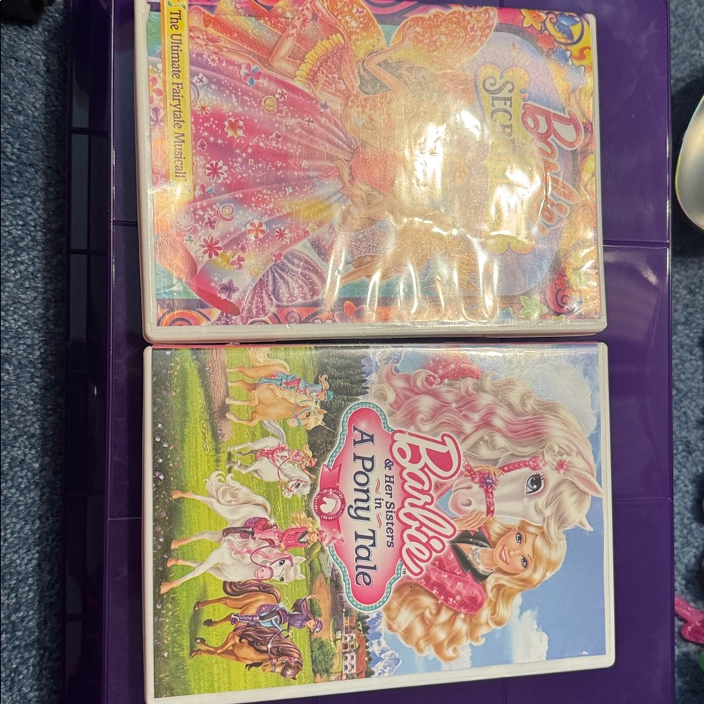 4 pc Lot Barbie Secret Door, Princess Popstar, Pony Tale Diamond Castle DVD set